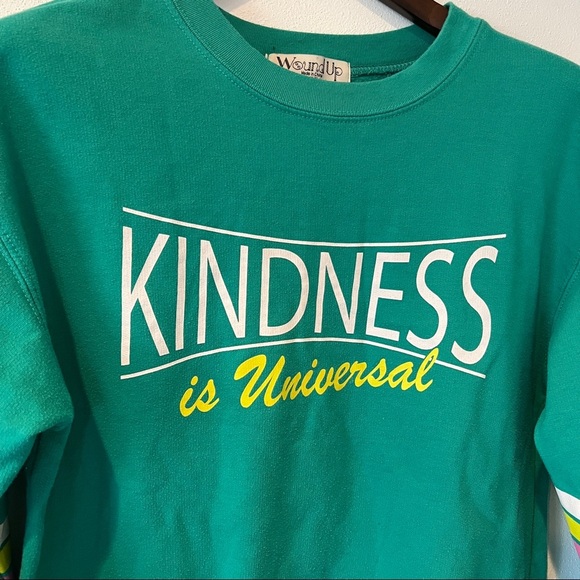 Wound Up Kindness is Universal Star Elbow Graphic Crew Neck Sweatshirt - Picture 2 of 7